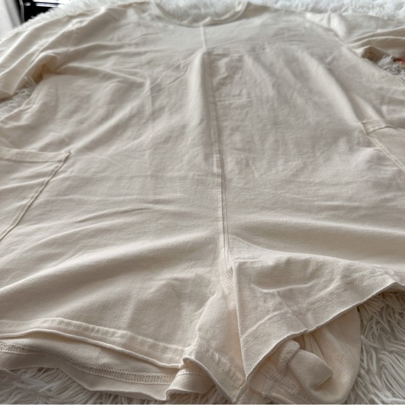 Free People FP Movement Hot Shot Tee Romper Bleached Clay Size S - Picture 8 of 15